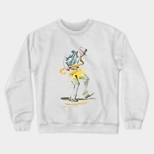 Saxophonist Player Musician Drawing Crewneck Sweatshirt